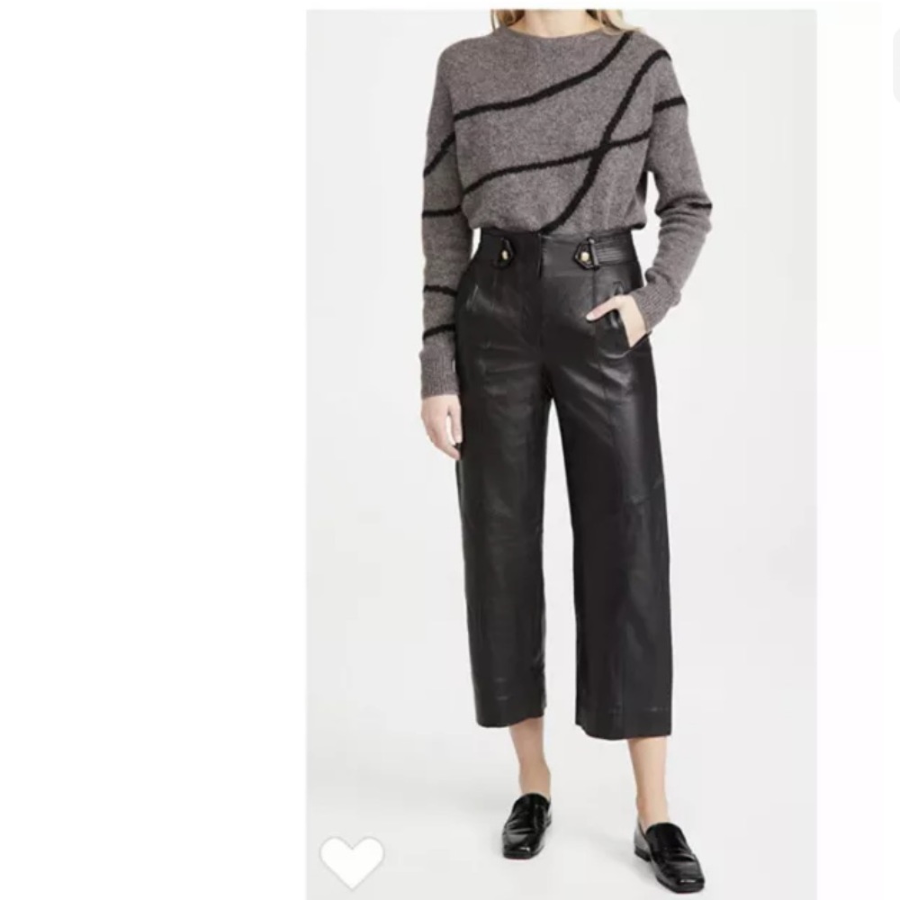 VERONICA BEARD Agee wide-leg leather pants-NWT-6 - Picture 10 of 12